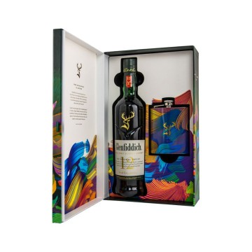 Glenfiddich 12Y Limited Design Giftpack + heupfles