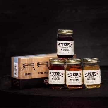 O'Donnell set van Mini Moonshine Jars (4x50ml)